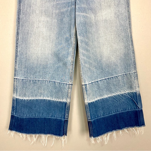 Abercrombie & Fitch Cropped Stovepipe Jean Women’s Size 25 Ombre Wide Leg Frayed - Picture 5 of 12